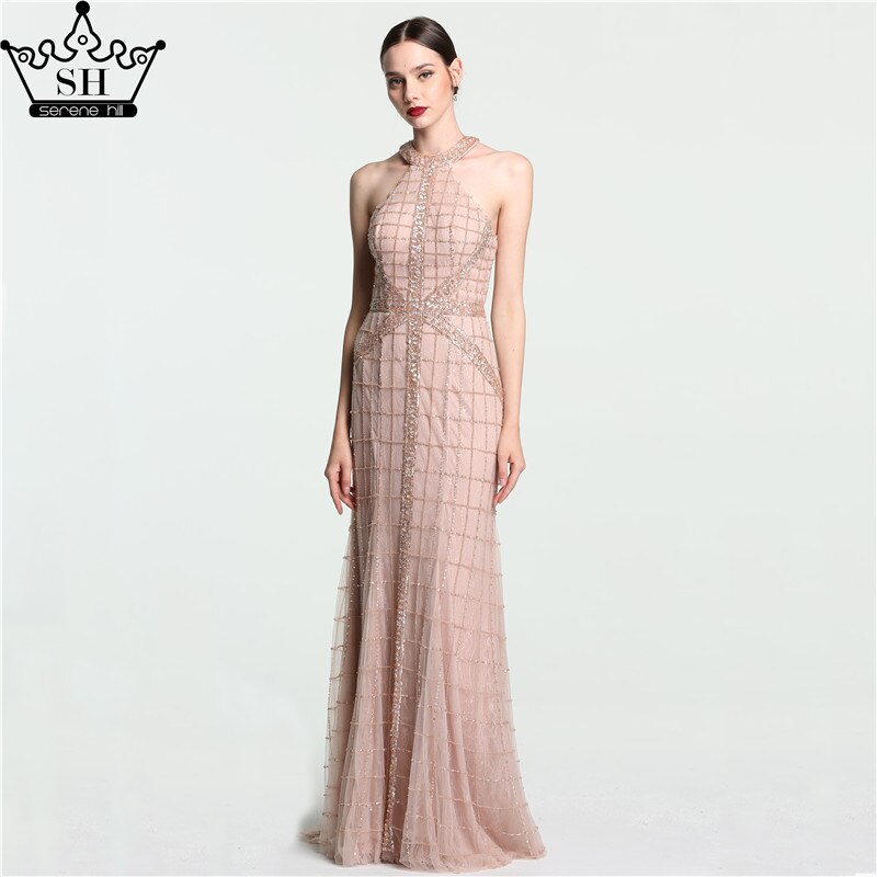 Luxury Pink Mermaid Evening Dresses On Sale No Return No Refund Sale Newest Fashion LA6124 - SERENE HILL
