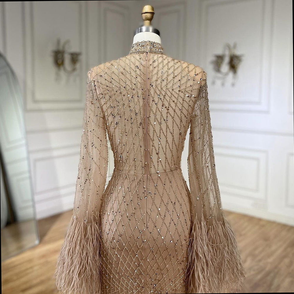 Luxury Nude Illusion Cut Out Mermaid Evening Dress LA72394 - SERENE HILL