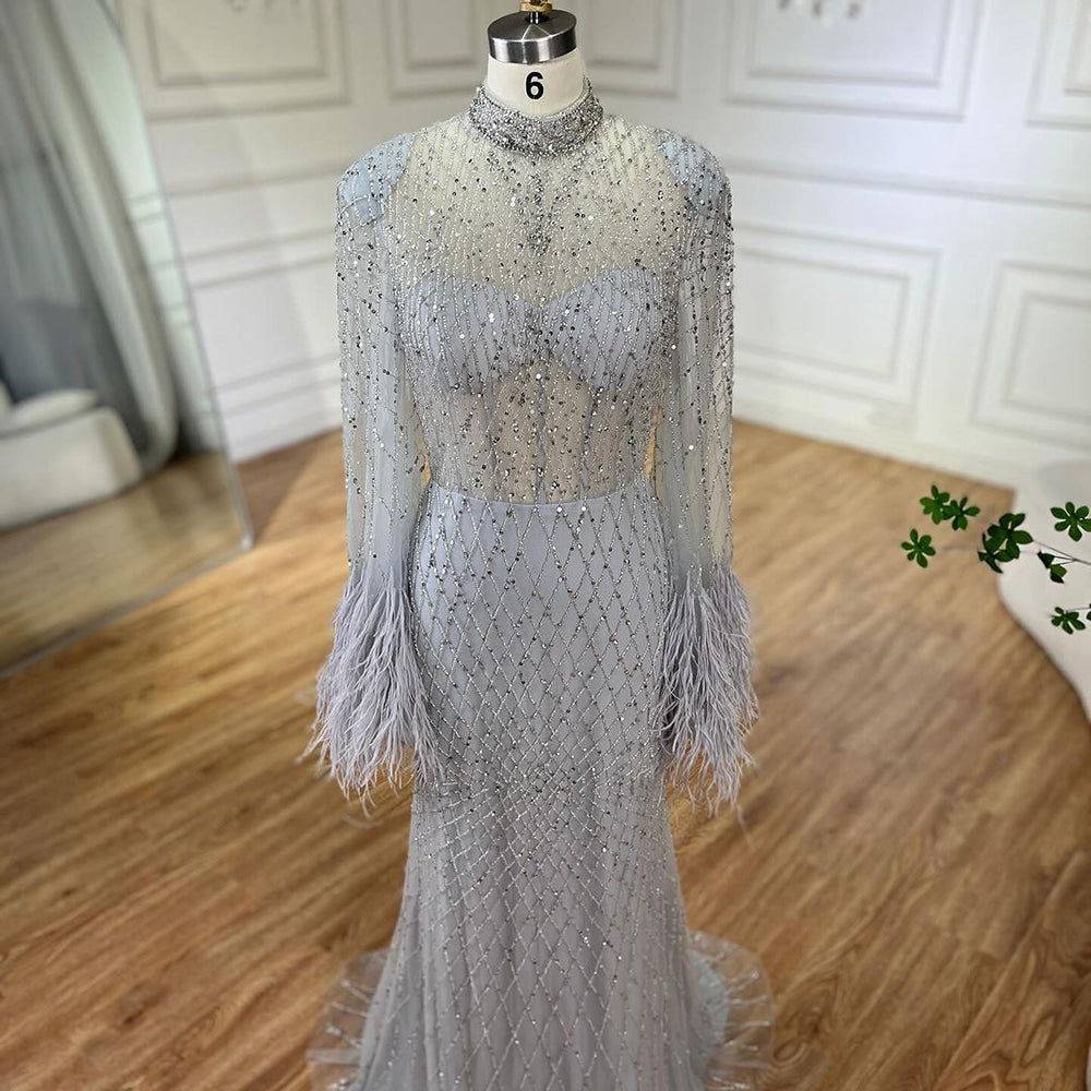 Luxury Nude Illusion Cut Out Mermaid Evening Dress LA72394 - SERENE HILL