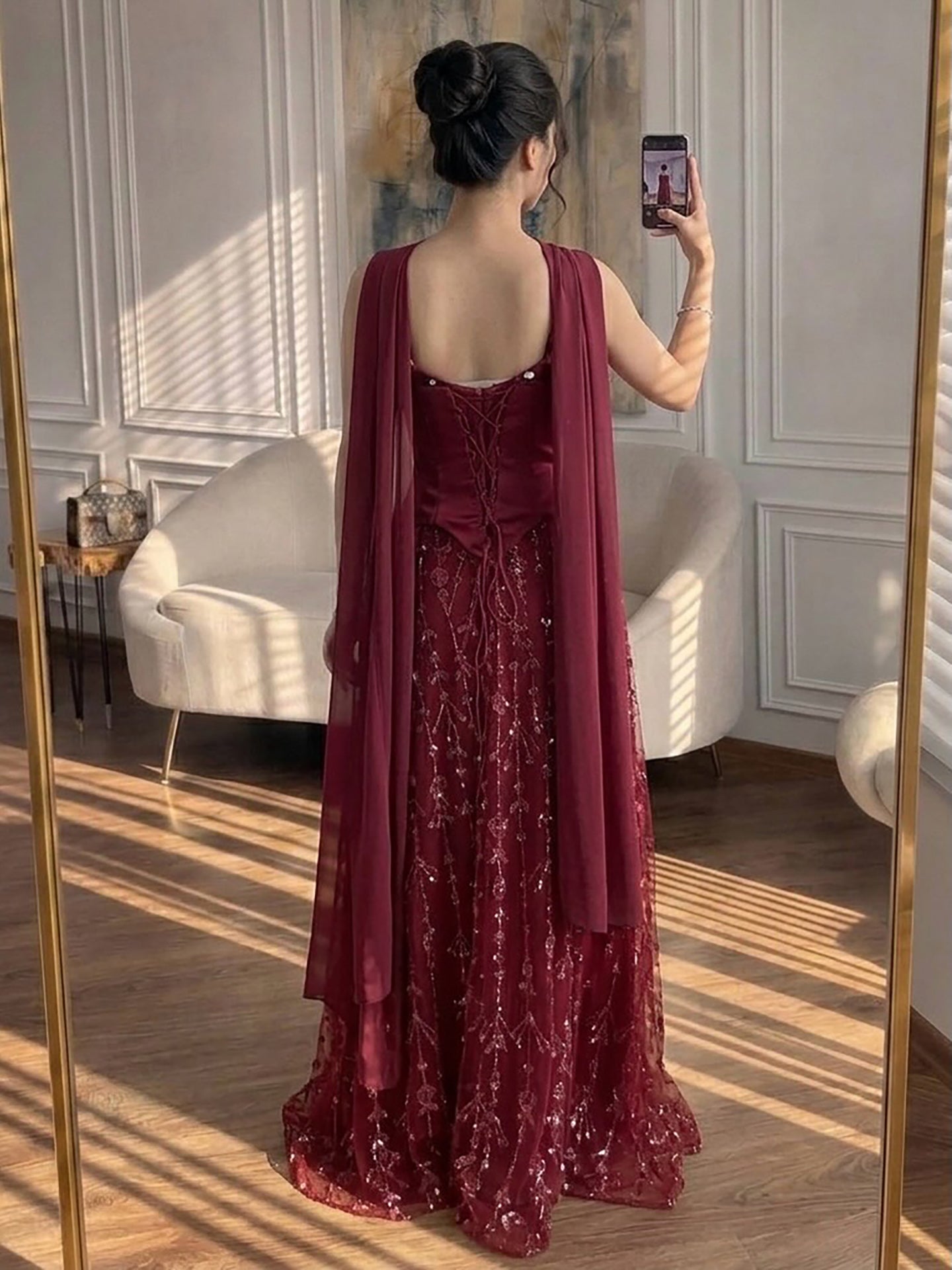 Luxury Nude Beaded Spaghetti Strap A Line Evening Dress LA72805F SERENE HILL