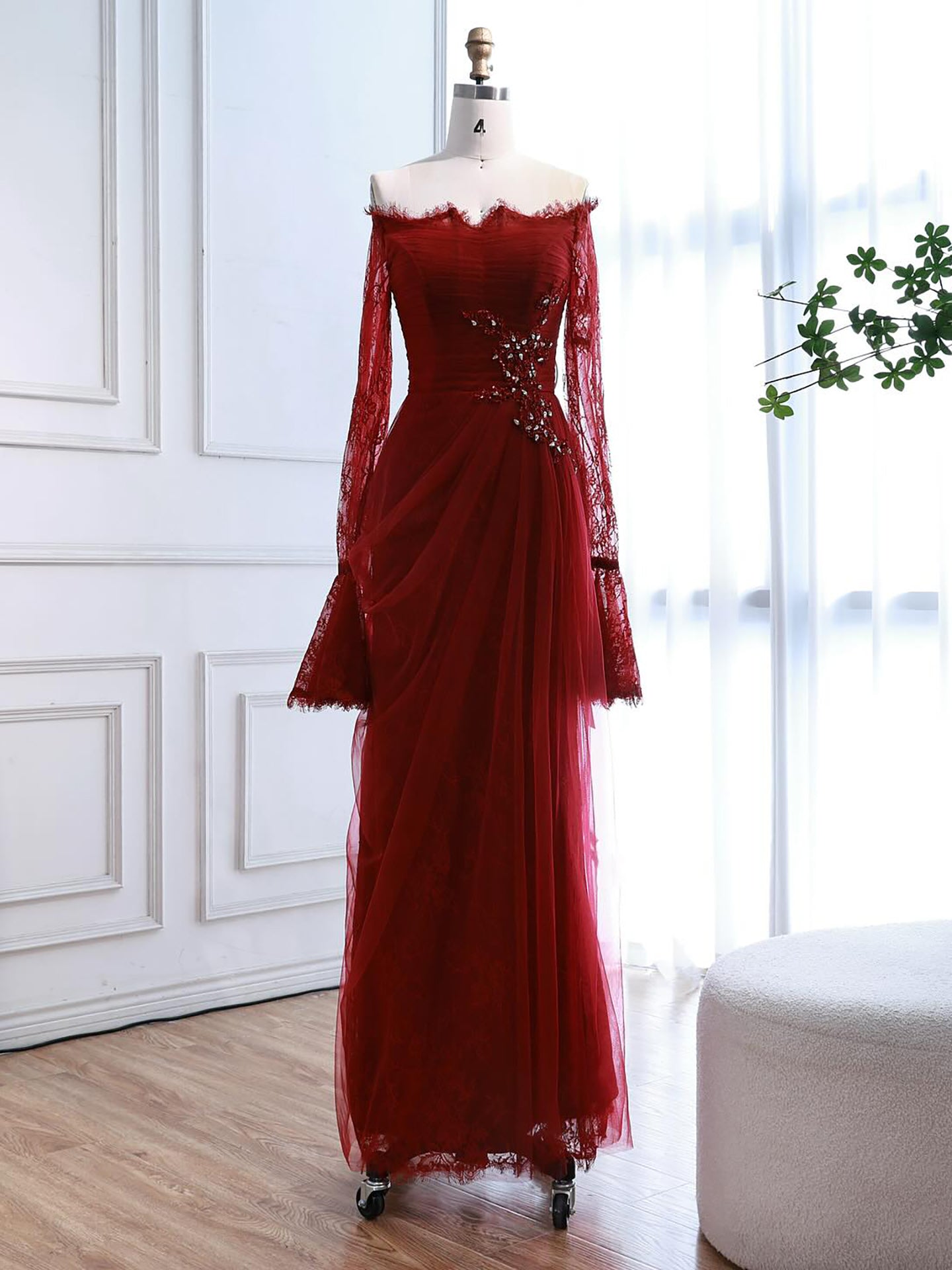 Luxury Light Pink Mermaid Lace Beaded Evening Dress LA72910 - SERENE HILL