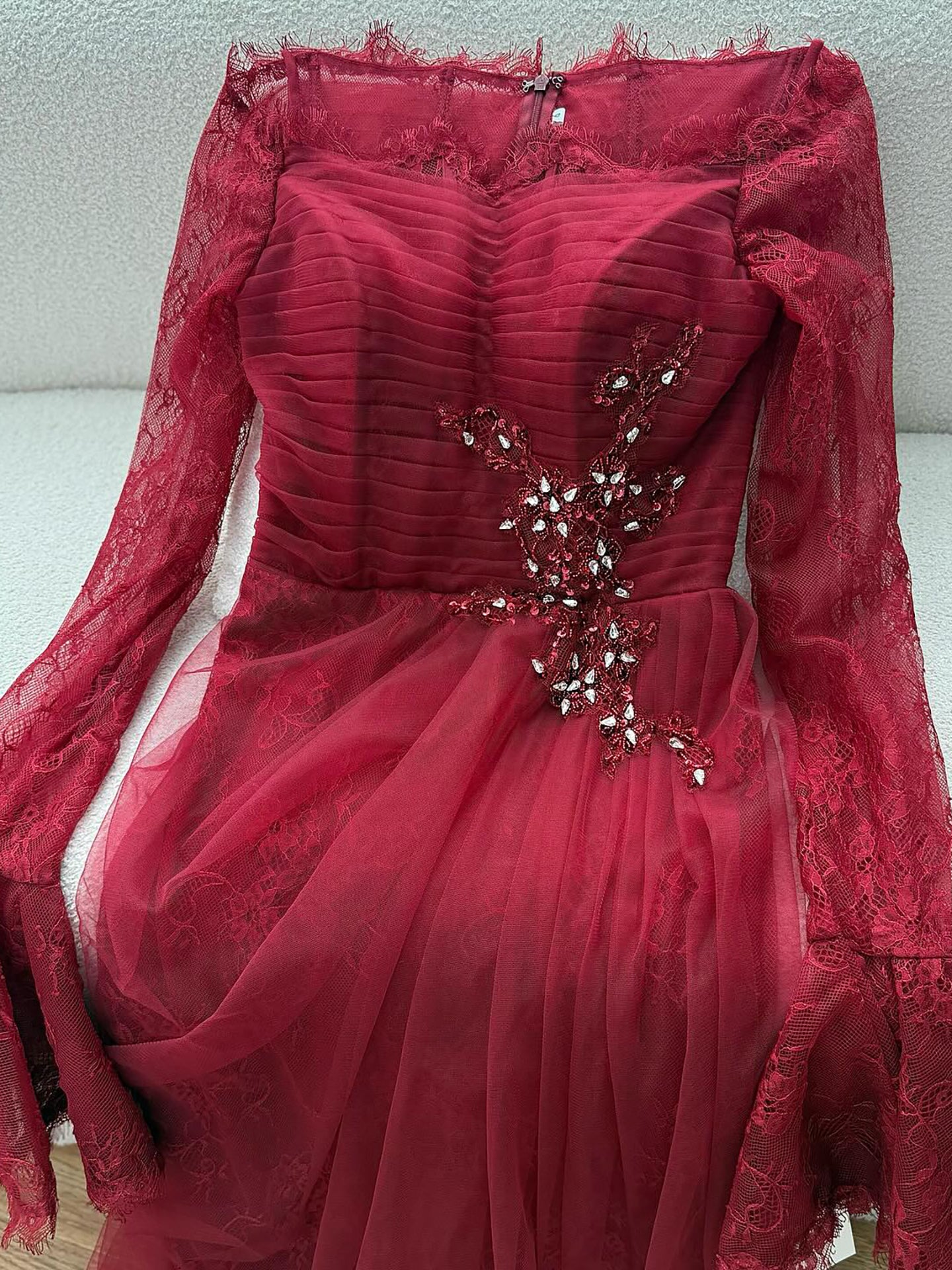 Luxury Light Pink Mermaid Lace Beaded Evening Dress LA72910 - SERENE HILL