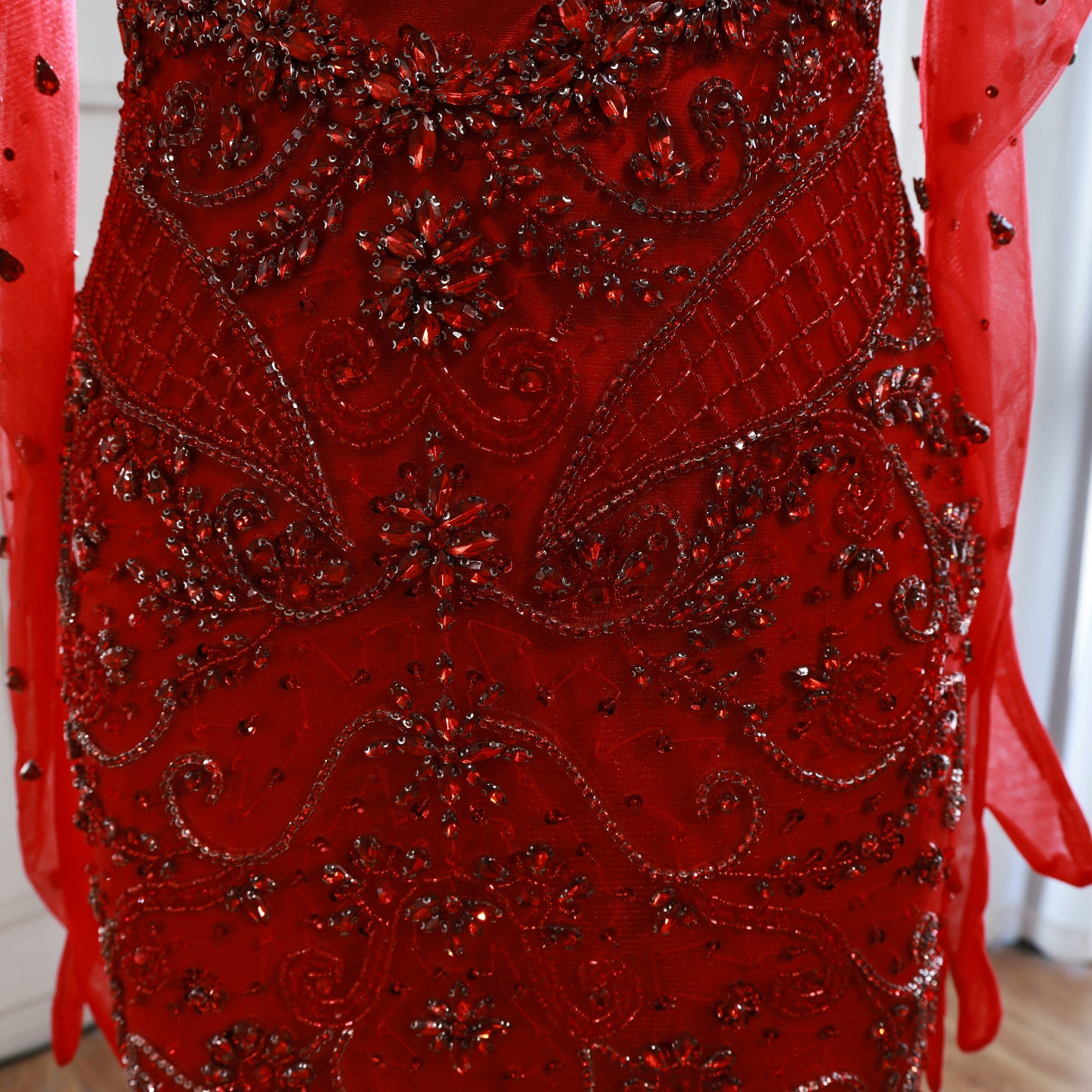 Luxury Beaded Evening Dress Sheer Long Gloves LA72929 - SERENE HILL
