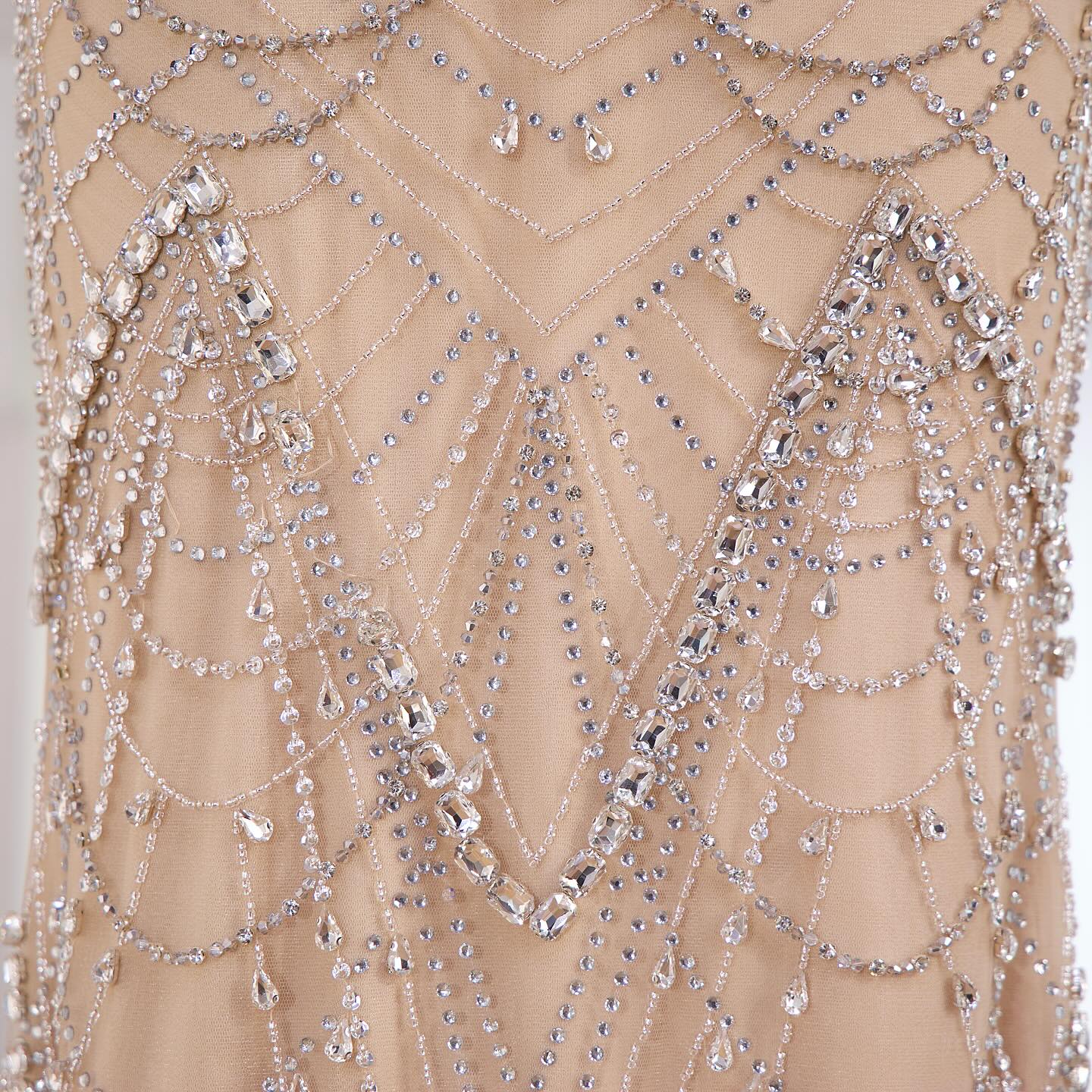 Luxury Nude Beaded Mermaid Evening Dress LA73166