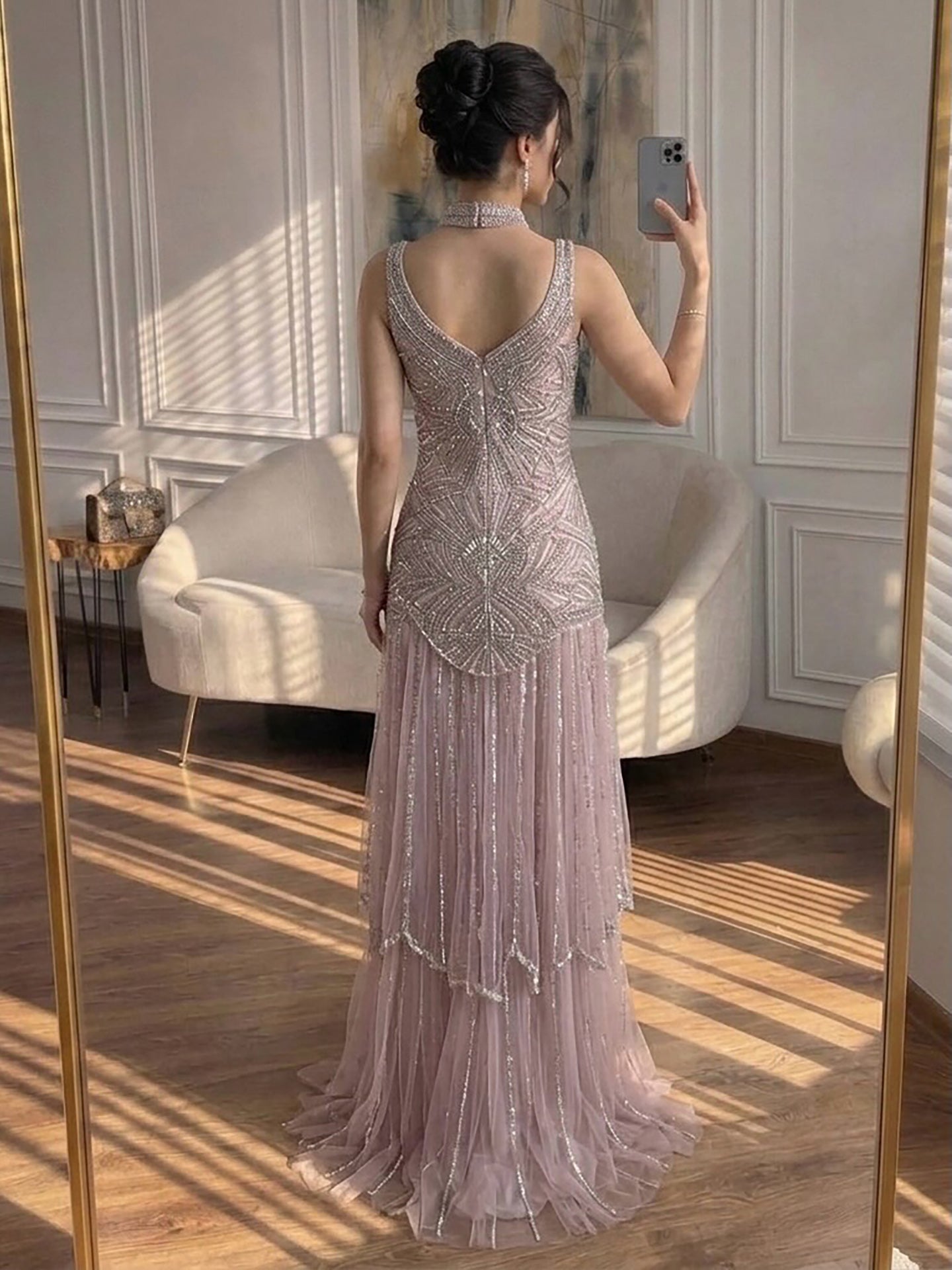 Luxury Turquoise Arabic Mermaid Beaded Evening Dress LA73189B SERENE HILL