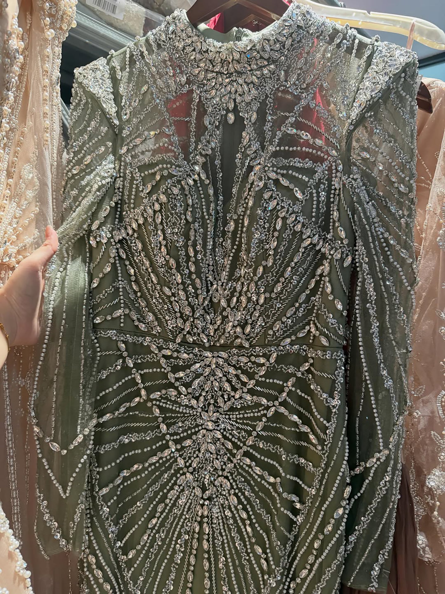 Luxury Muslim Nude Beaded Mermaid Evening Dress LA73203A SERENE HILL