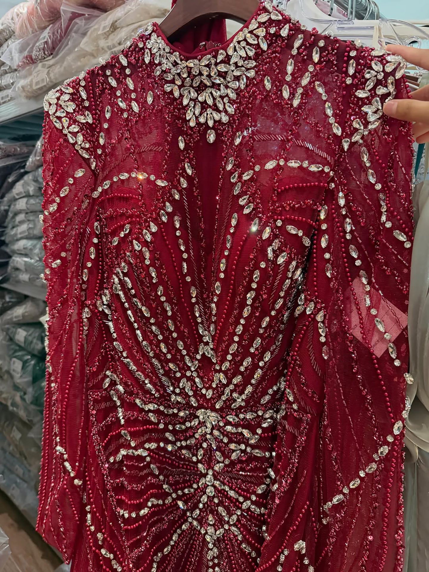 Luxury Muslim Nude Beaded Mermaid Evening Dress LA73203A SERENE HILL