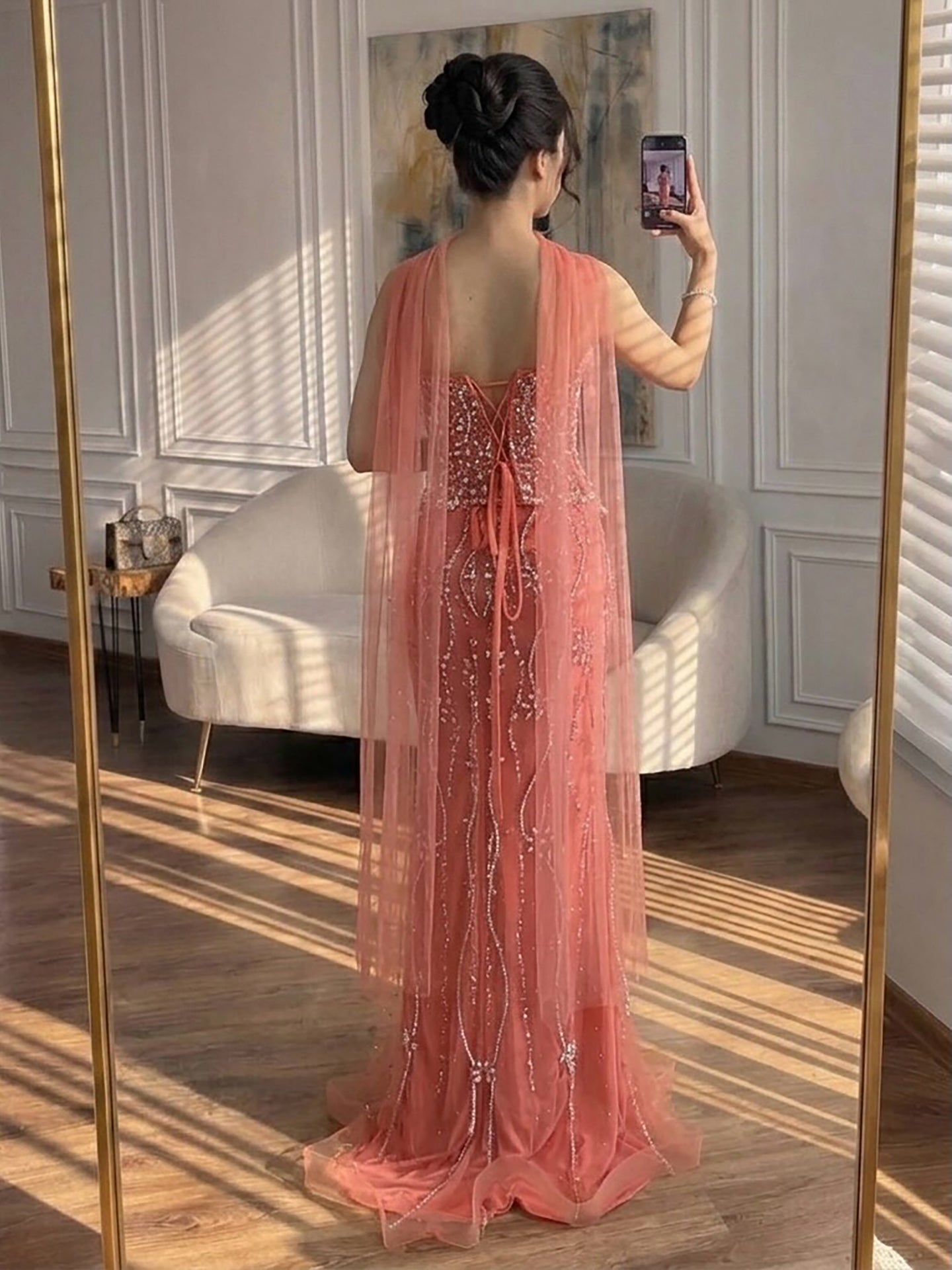 Luxury Nude Beaded Mermaid Evening Dress LA73336 SERENE HILL