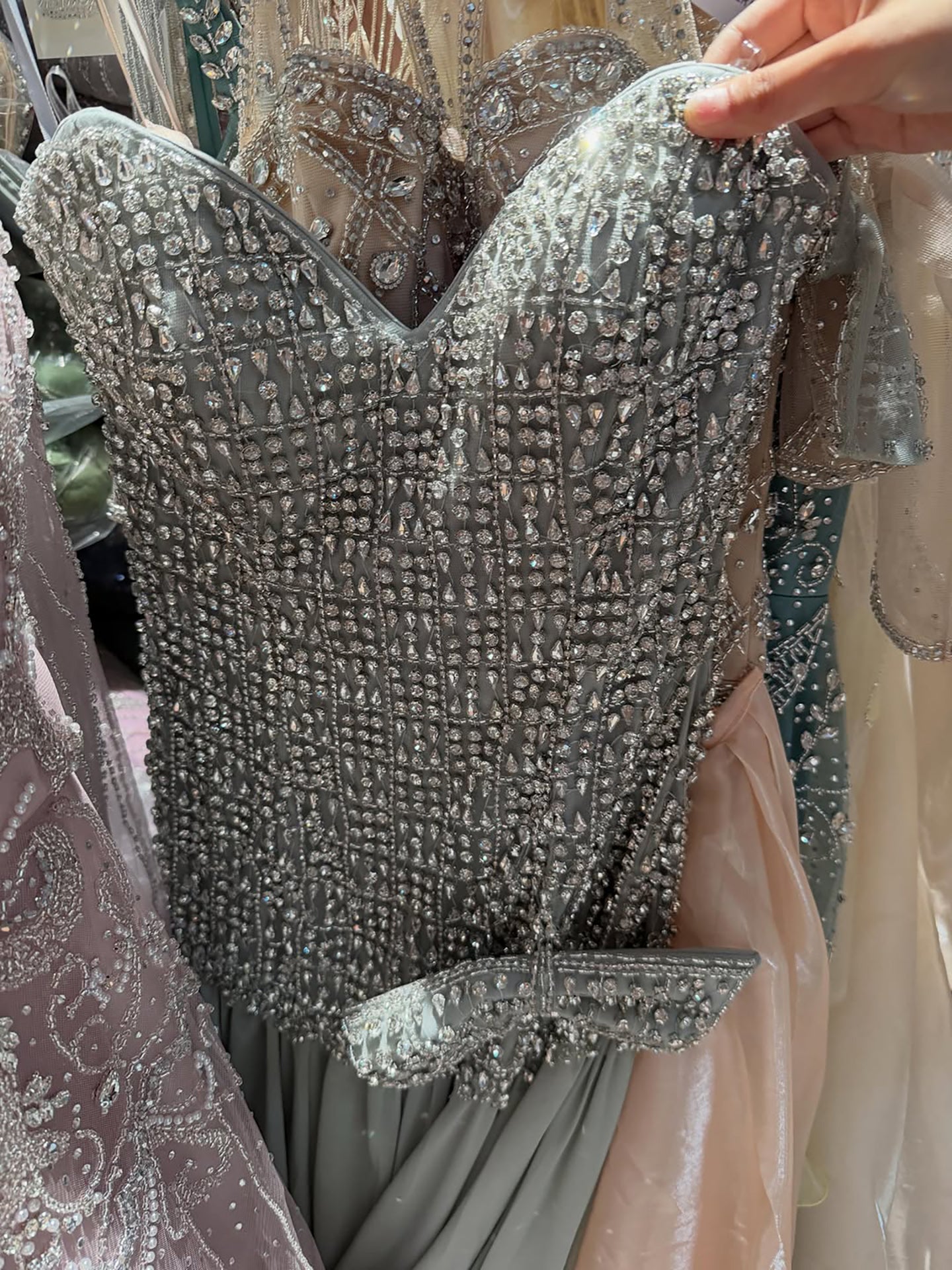 Luxury Champagne A-Line Crystal Beaded Evening Dress LA73361 SERENE HILL