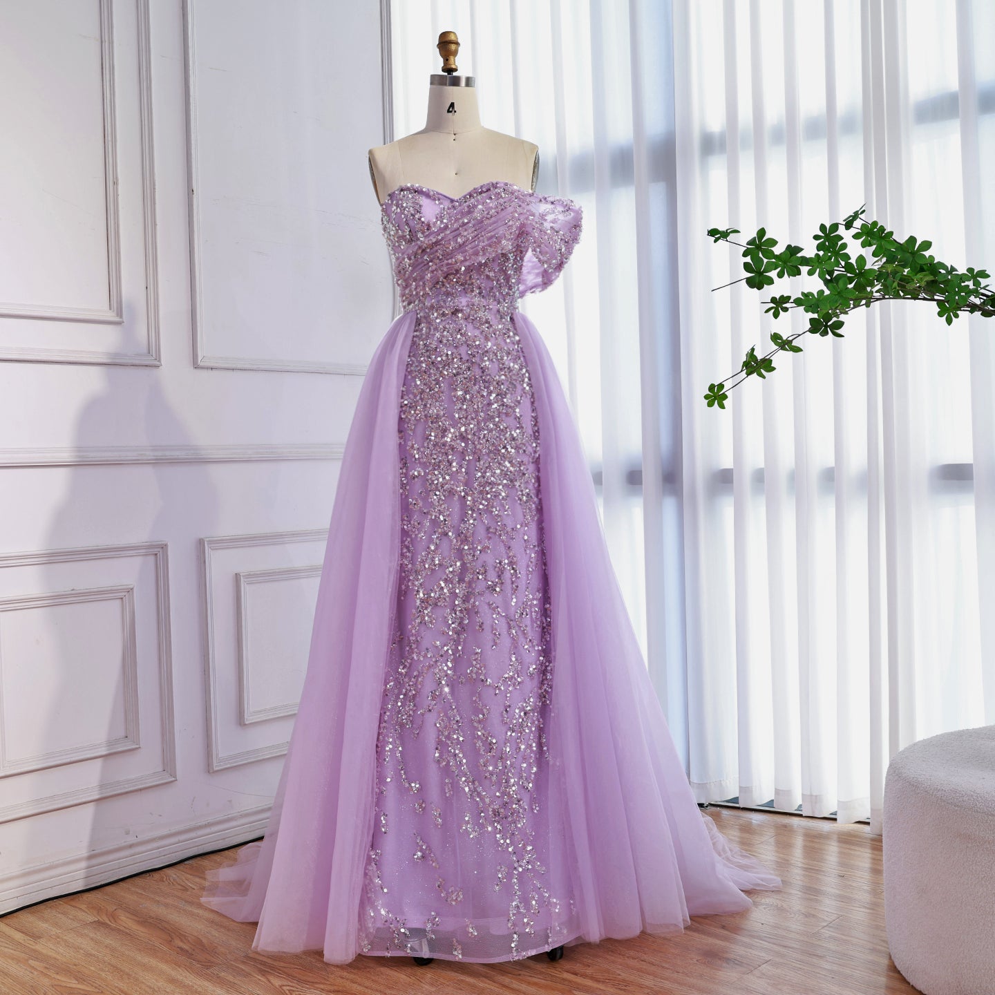 Luxury Arabic Blue One Shoulder Mermaid Evening Dress LA73378 SERENE HILL