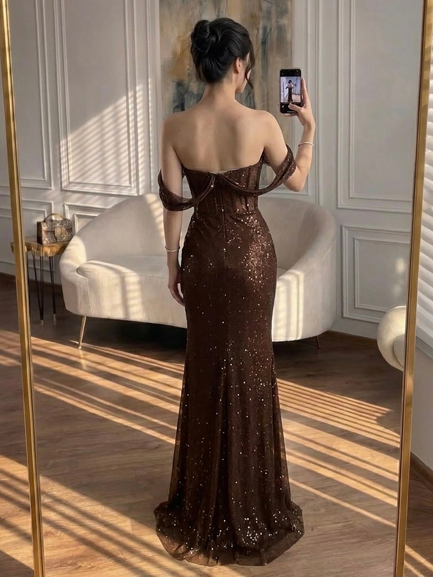 Luxury Green Off Shoulder Corset Mermaid Evening Dress LA73410C SERENE HILL