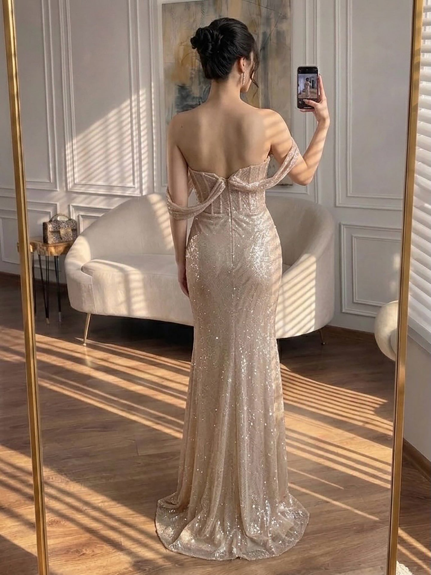 Luxury Green Off Shoulder Corset Mermaid Evening Dress LA73410C SERENE HILL