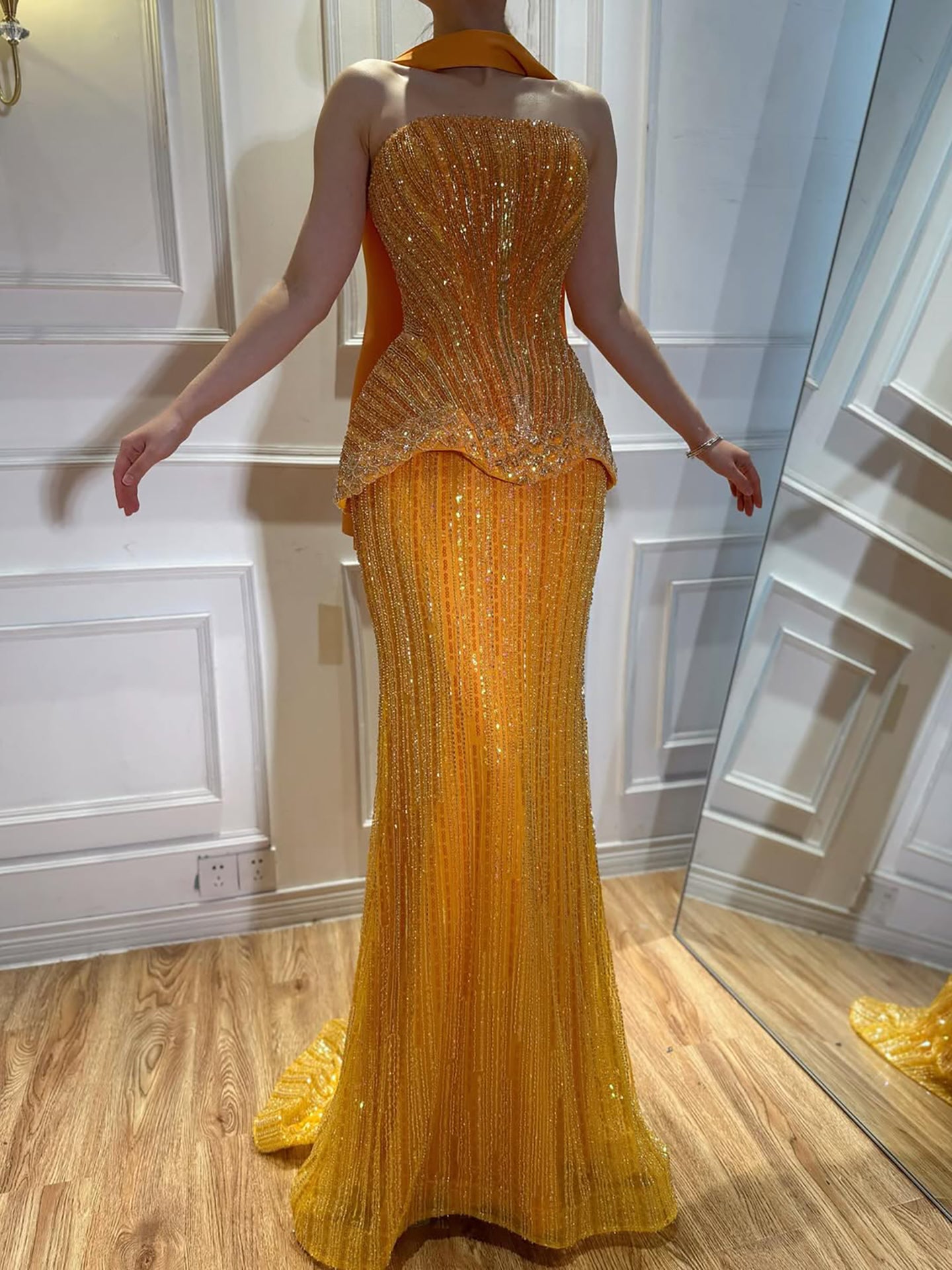 Serene Hill Arabic Orange Two Pieces Corset Evening Dress LA73444 - SERENE HILL
