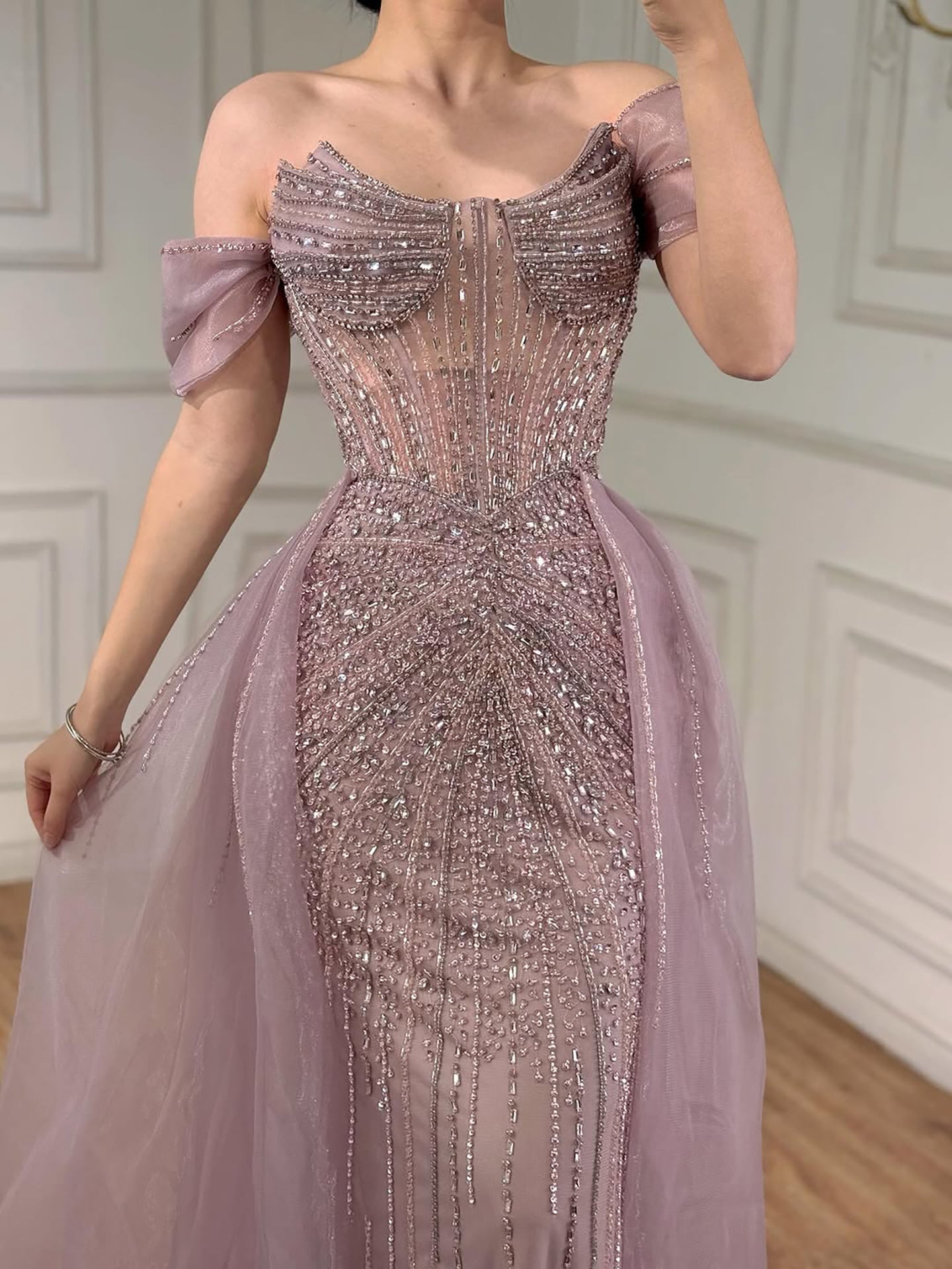 Serene Hill Arabic Luxury Beaded Mermaid Evening Dresses LA73454 - SERENE HILL