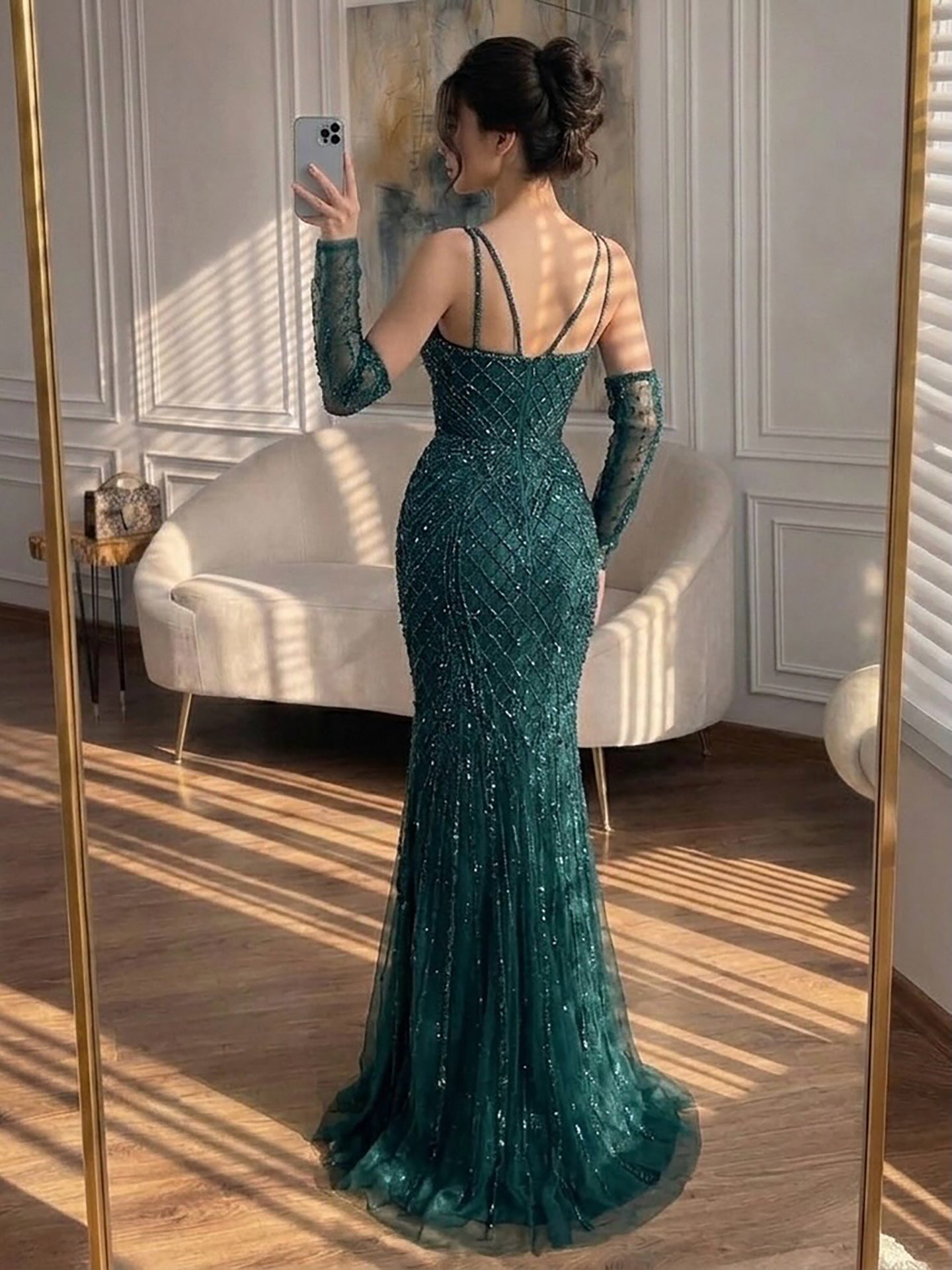 Luxury Green Beaded Mermaid Evening Dresses with Skirt LA73455 SERENE HILL