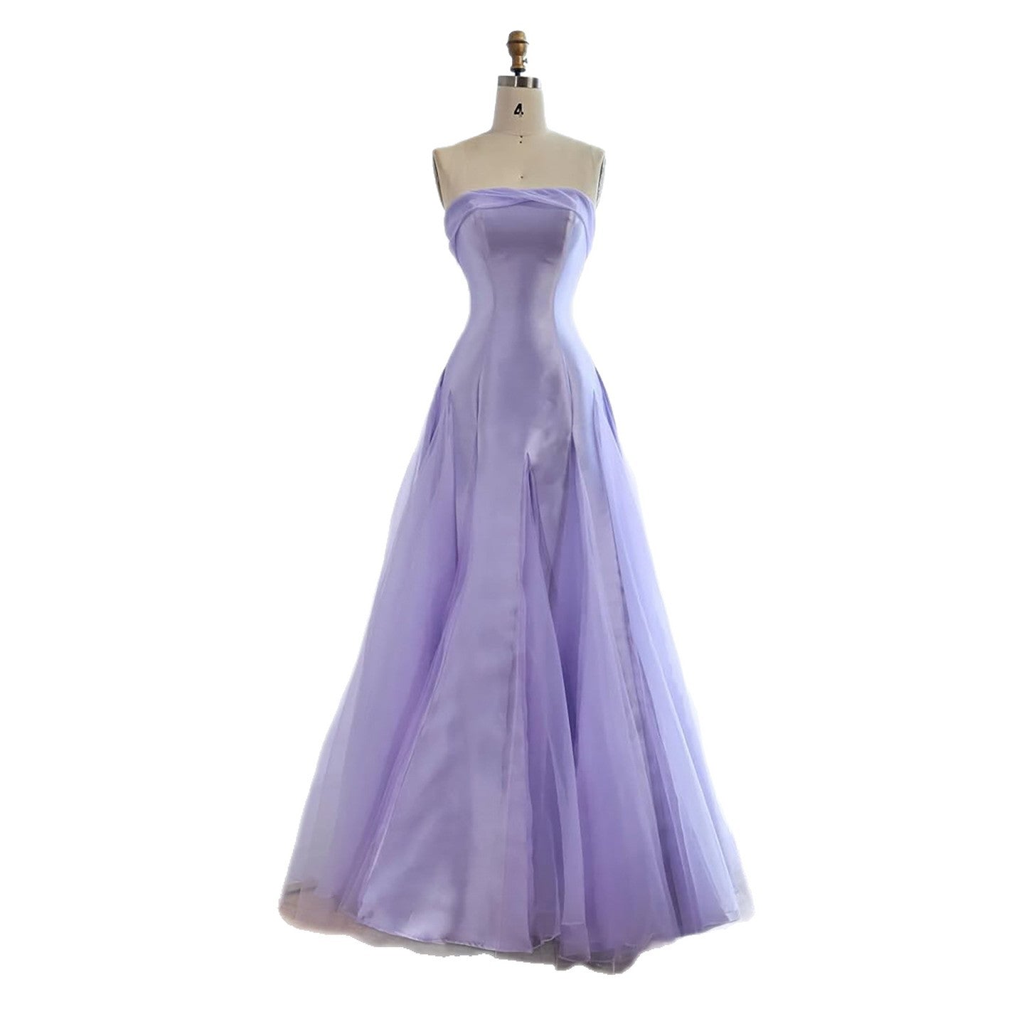 Luxury Lilac Strapless A-Line Tulle Evening Dress LA73475 - SERENE HILL