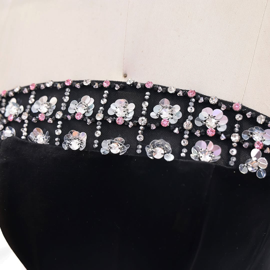 Luxury Pink Beaded Feather A-Line Off-Shoulder Evening Dress LA73510 - SERENE HILL