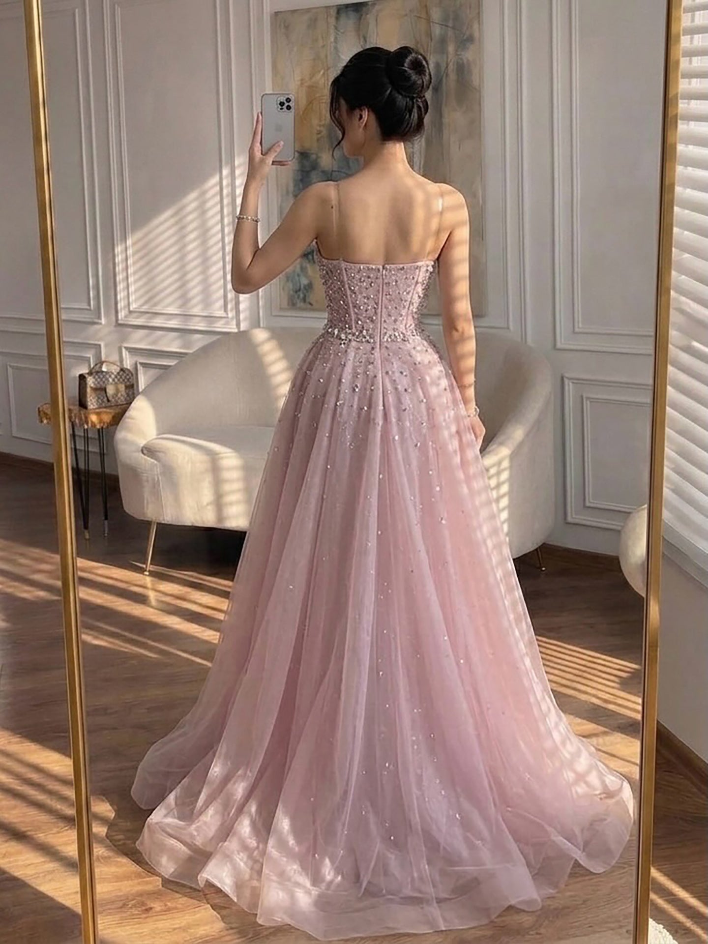 Luxury Nude Beaded Mermaid Dress with Overskirt LA73536 SERENE HILL