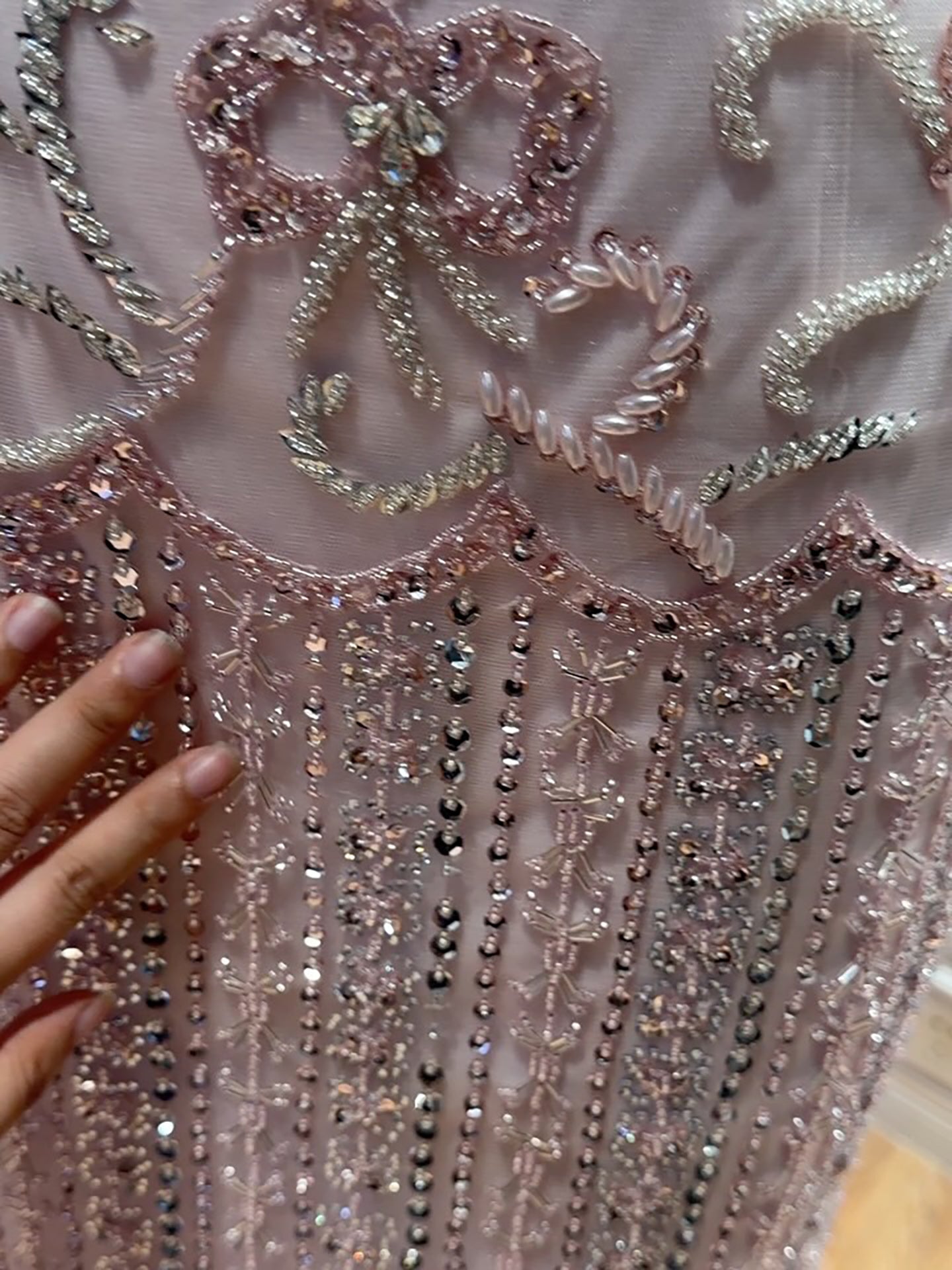 Luxury Pink Beaded Mermaid Evening Dress LA73550 SERENE HILL