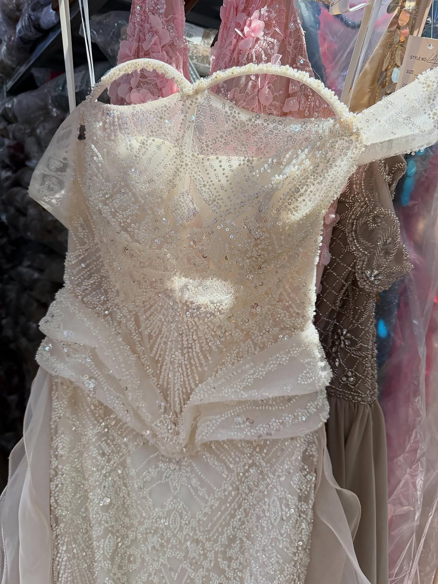Luxury Nude Beaded Mermaid Evening Dress LA73633 SERENE HILL