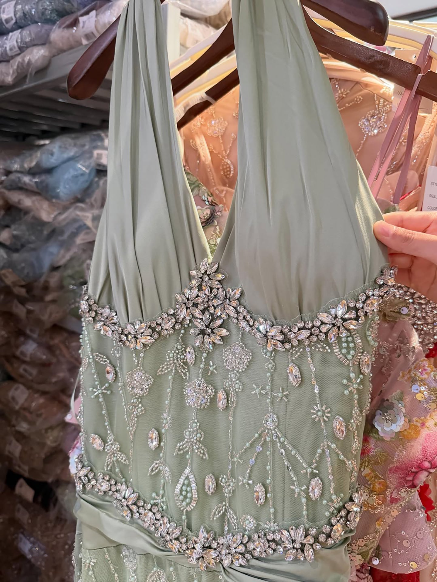 Luxury Nude Crystal Beaded Mermaid Evening Dress LA73635 SERENE HILL