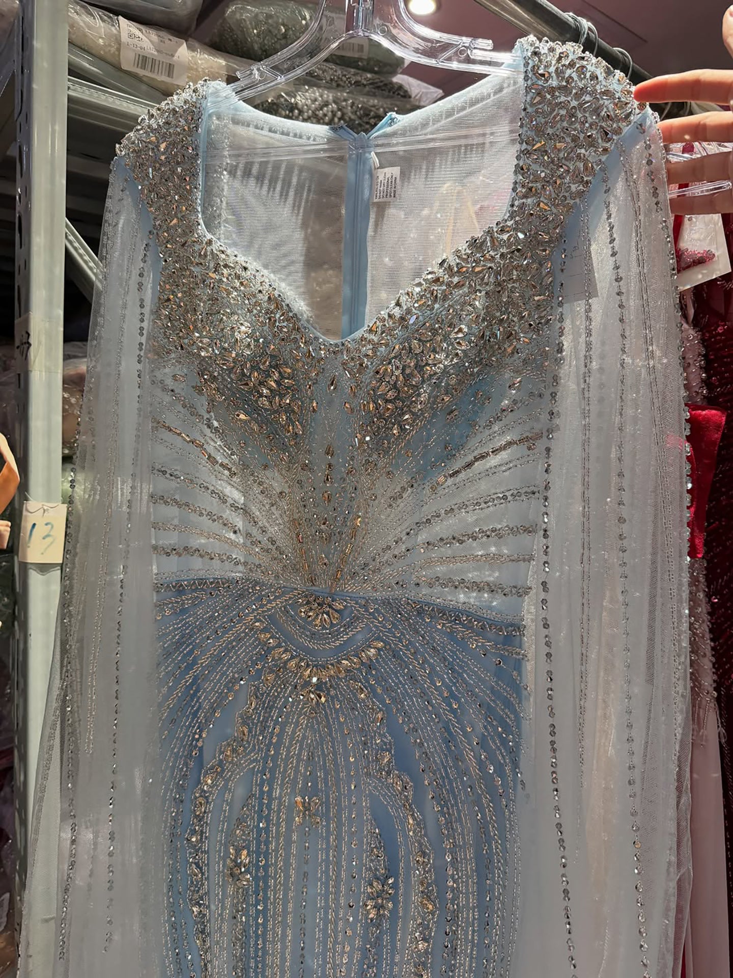 Luxury Nude Beaded Mermaid Evening Dress with Cape LA73741 SERENE HILL