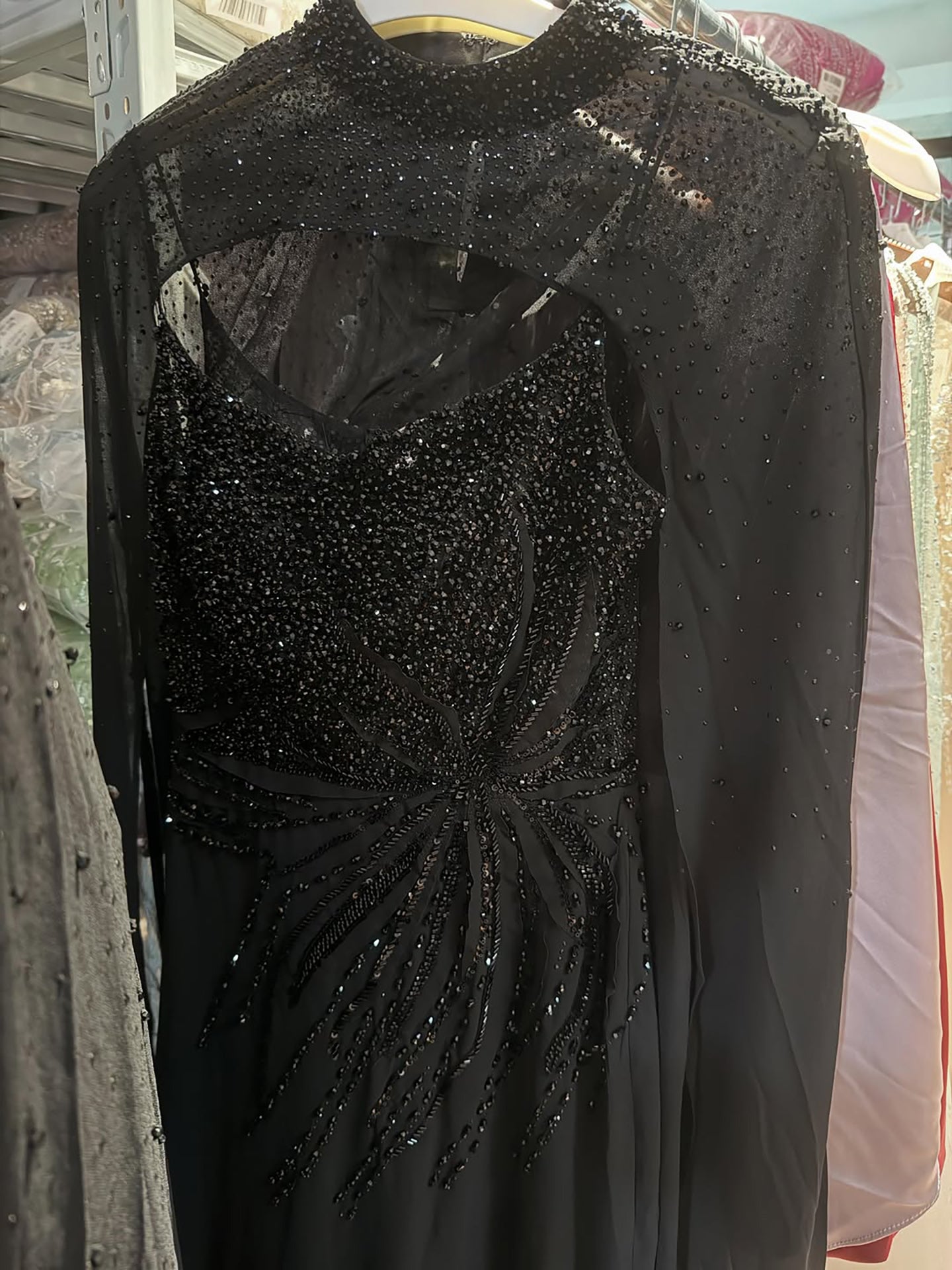 Luxury Black Wine Red Beaded Mermaid Evening Dress LA73743 SERENE HILL