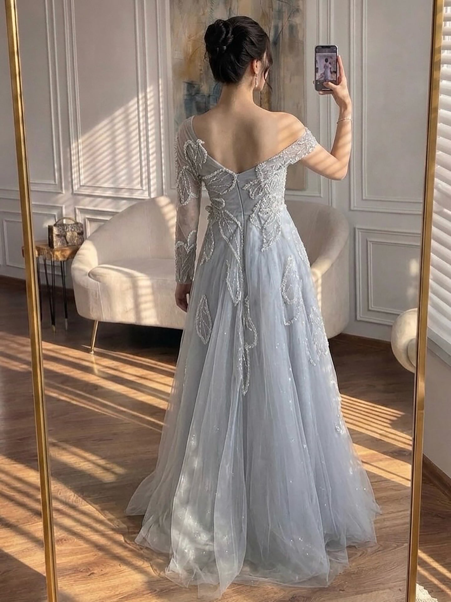 Luxury Pink Beaded One Shoulder A Line Evening Dress LA73746 SERENE HILL