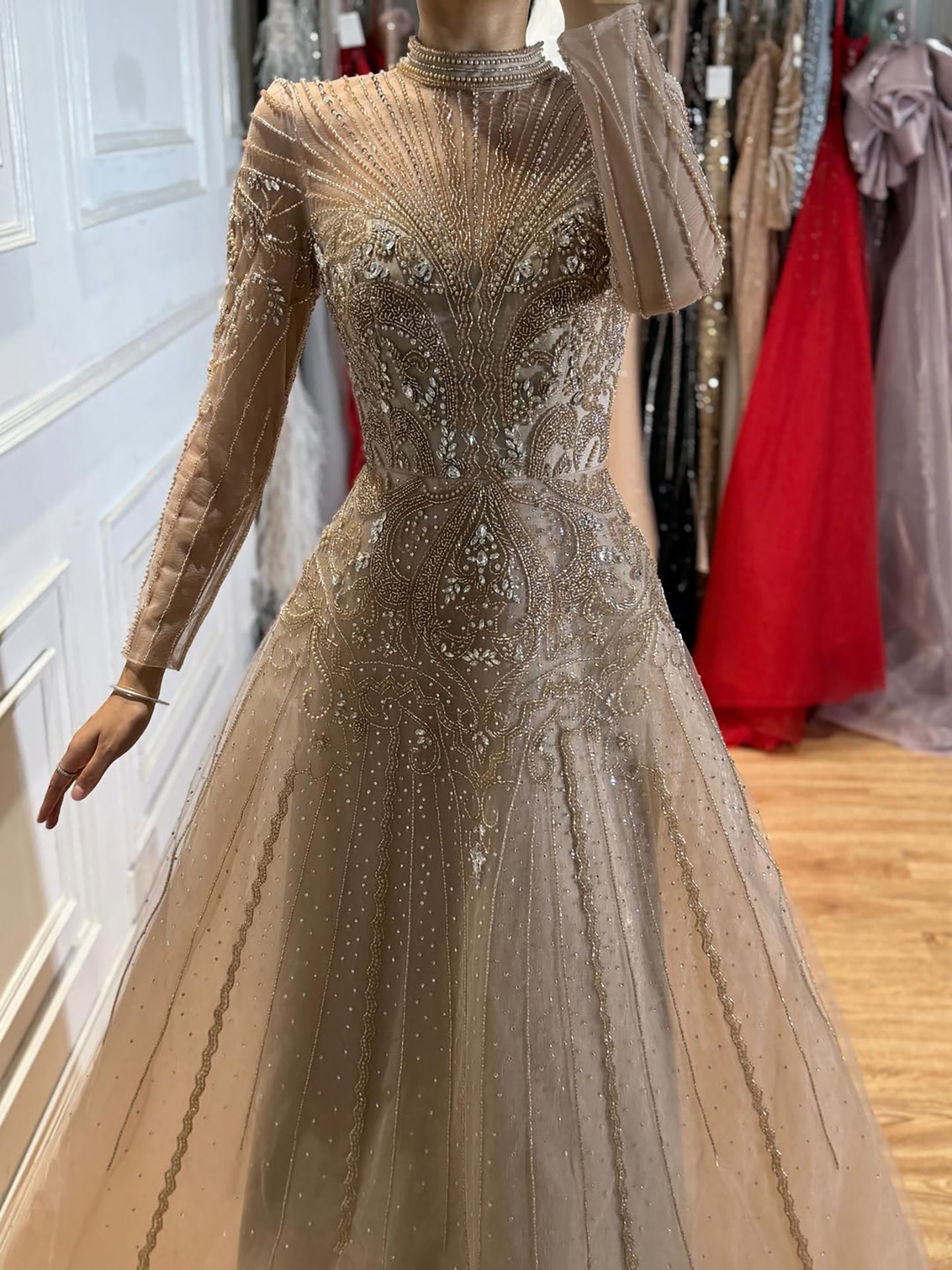 Luxury Turquoise Crystal Beaded Evening Dress LA73752 SERENE HILL