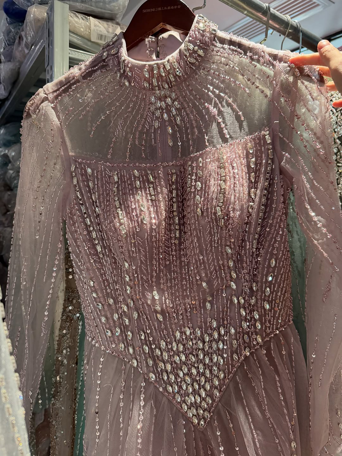 Luxury Nude Crystal Beaded A Line Evening Dress LA73753 SERENE HILL