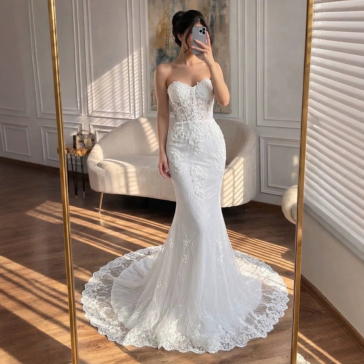 see through corset mermaid wedding dresses Luxury White Strapless Lace Dress LA73771 Trumpet/Mermaid;Fabric priority-04-amara-backless-ballerina-dress-peppermint Color:M-Red Nada Dress in Cornflower Cathedral train