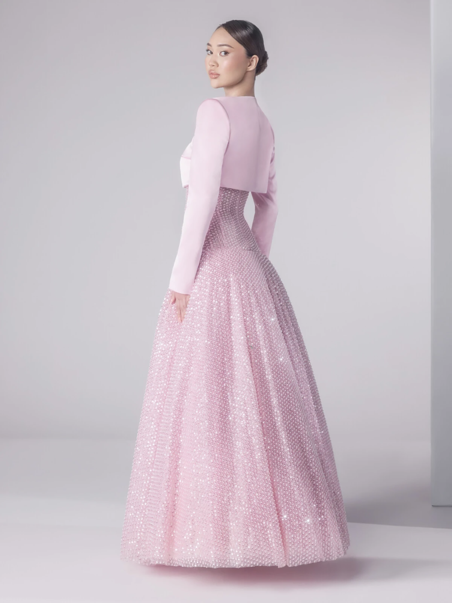 Luxury Pink Beaded Strapless A Line Evening Dress with Jacket LA73876 SERENE HILL