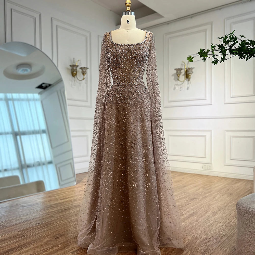 Rose Gold Plus Size Gold Formal Gowns Luxury Rose Gold Beaded Evening Dress With Cape LA72147C Plus Size Rose Gold Plus Size Gold Formal Gowns Luxury Rose Gold Beaded Evening Dress With Cape LA72147C Plus Size