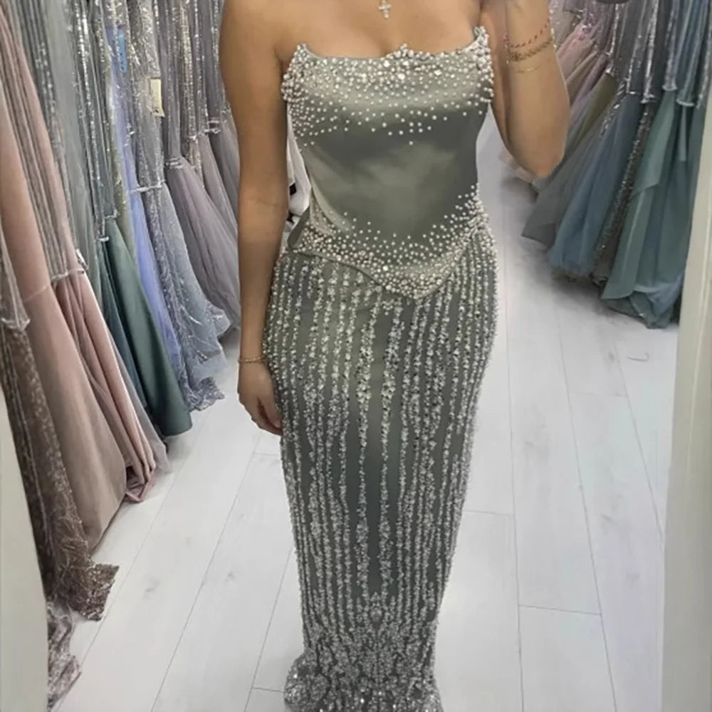 Glamorous Mermaid Evening Dress with Pearls LA73070 - SERENE HILL