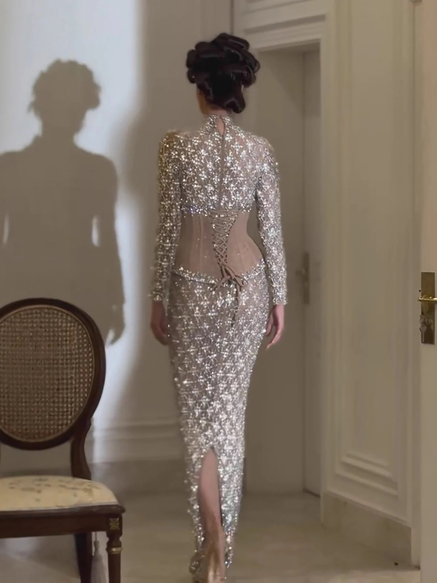 Luxury Nude Beaded Two Pieces Corset Evening Dress LA73335 - SERENE HILL