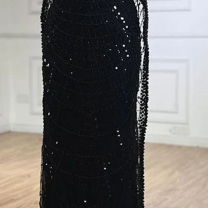 Luxury Arabic Mermaid Evening Dress with Cape Sleeves Plus SizeLA72590A - SERENE HILL