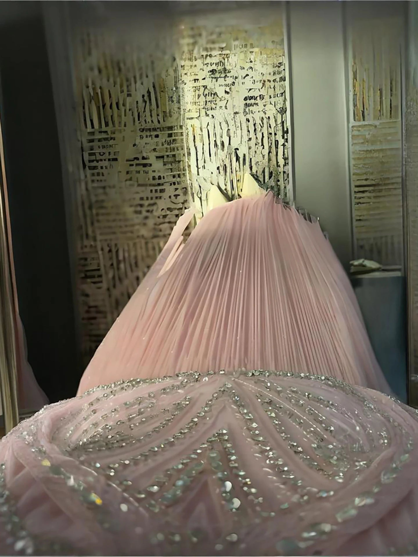 Luxury Crystal Pink Beaded Tassel Evening Dress LA73448 - SERENE HILL
