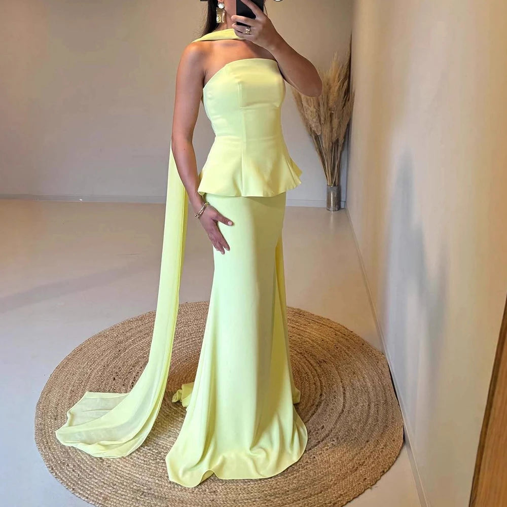 Luxury Olive Green Mermaid Evening Dress with Cape LA73165A - SERENE HILL