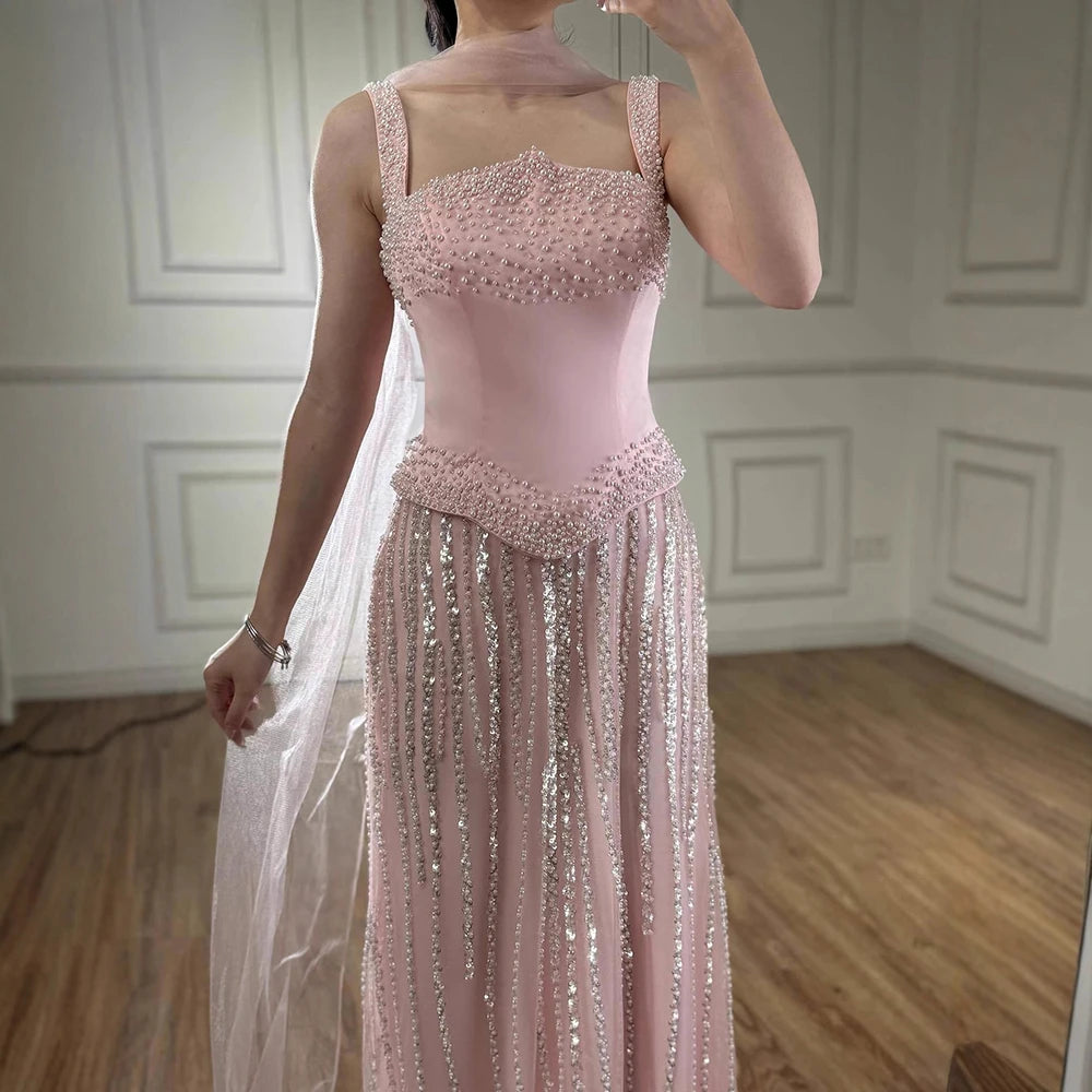 Glamorous Mermaid Evening Dress with Pearls LA73070 - SERENE HILL