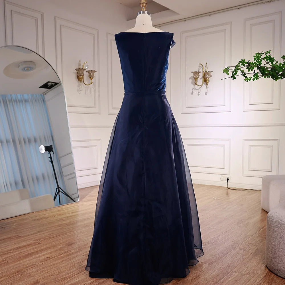 Burgundy Elegant A-Line Evening Dress with Draped Shoulder LA72944 - SERENE HILL