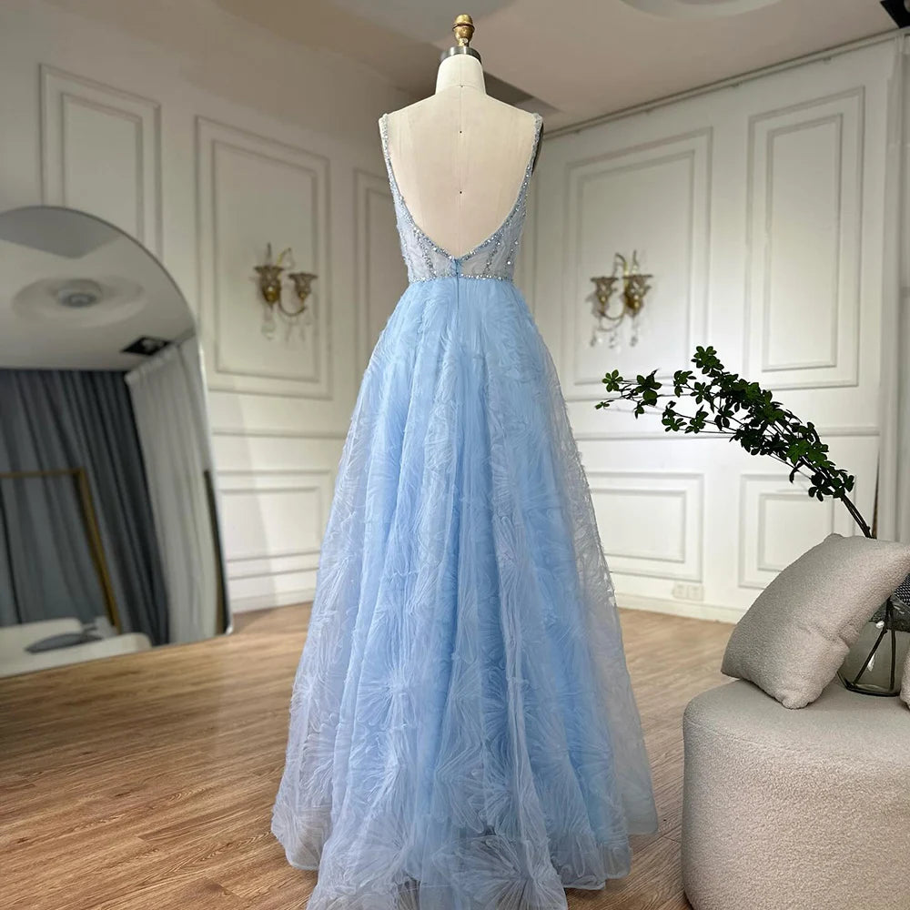Serene Hill 2025 Arabic Sage Green Elegant Spaghetti Strap A-Line Prom Dress LA72636 - SERENE HILL