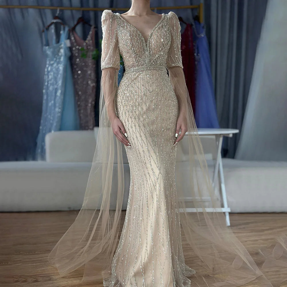Luxury Fuchsia Evening Dress Mermaid Gown for Formal Occasion LA72774 - SERENE HILL