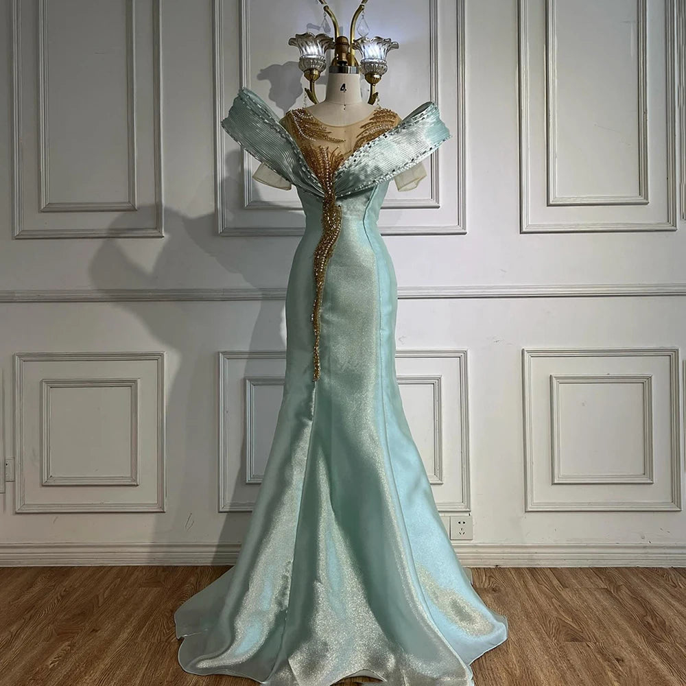 Luxury Designer Mermaid Satin Lilac Evening Dresses Gowns For Party LA72902 - SERENE HILL