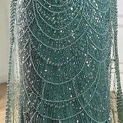 Luxury Arabic Mermaid Evening Dress with Cape Sleeves Plus SizeLA72590A - SERENE HILL