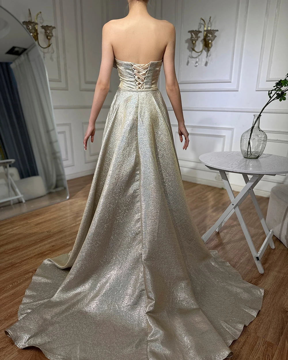 Champagne Mermaid Elegant Evening Dresses Gowns 2025 Sleeveless Simple For Women Party Serene Hill LA70626A - SERENE HILL