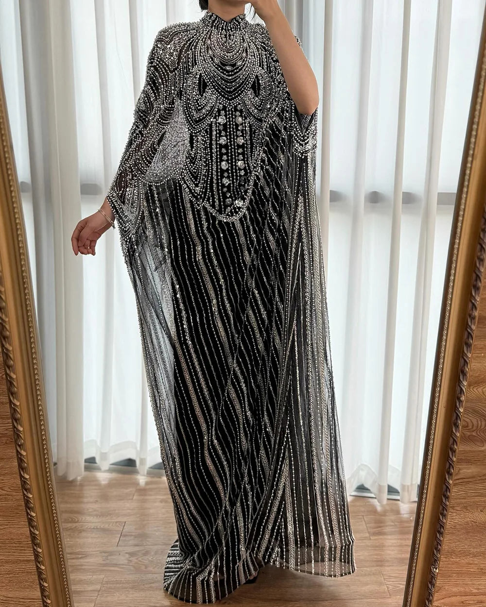 Luxury Champagne Kaftan Evening Gown Wedding Formal Dress LA72945 - SERENE HILL