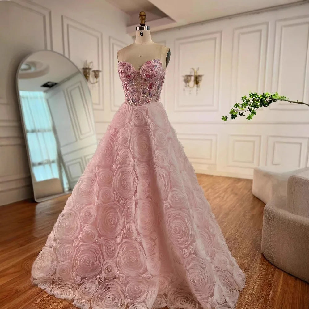 Luxury Floral Pink Prom Dress 2025 Serene Hill LA72961 - SERENE HILL