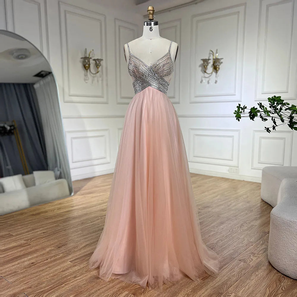 Serene Hill 2025 Arabic peach Elegant Spaghetti Strap Beaded A-Line Pr SERENE HILL Serene Hill 2025 Arabic peach Elegant Spaghetti Strap Beaded A-Line Pr SERENE HILL