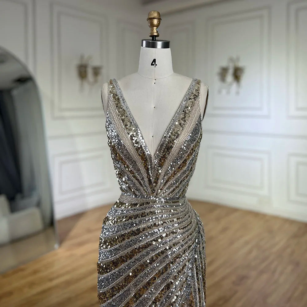 Luxury Green Beaded Mermaid Prom Dress with Split LA72613 - SERENE HILL