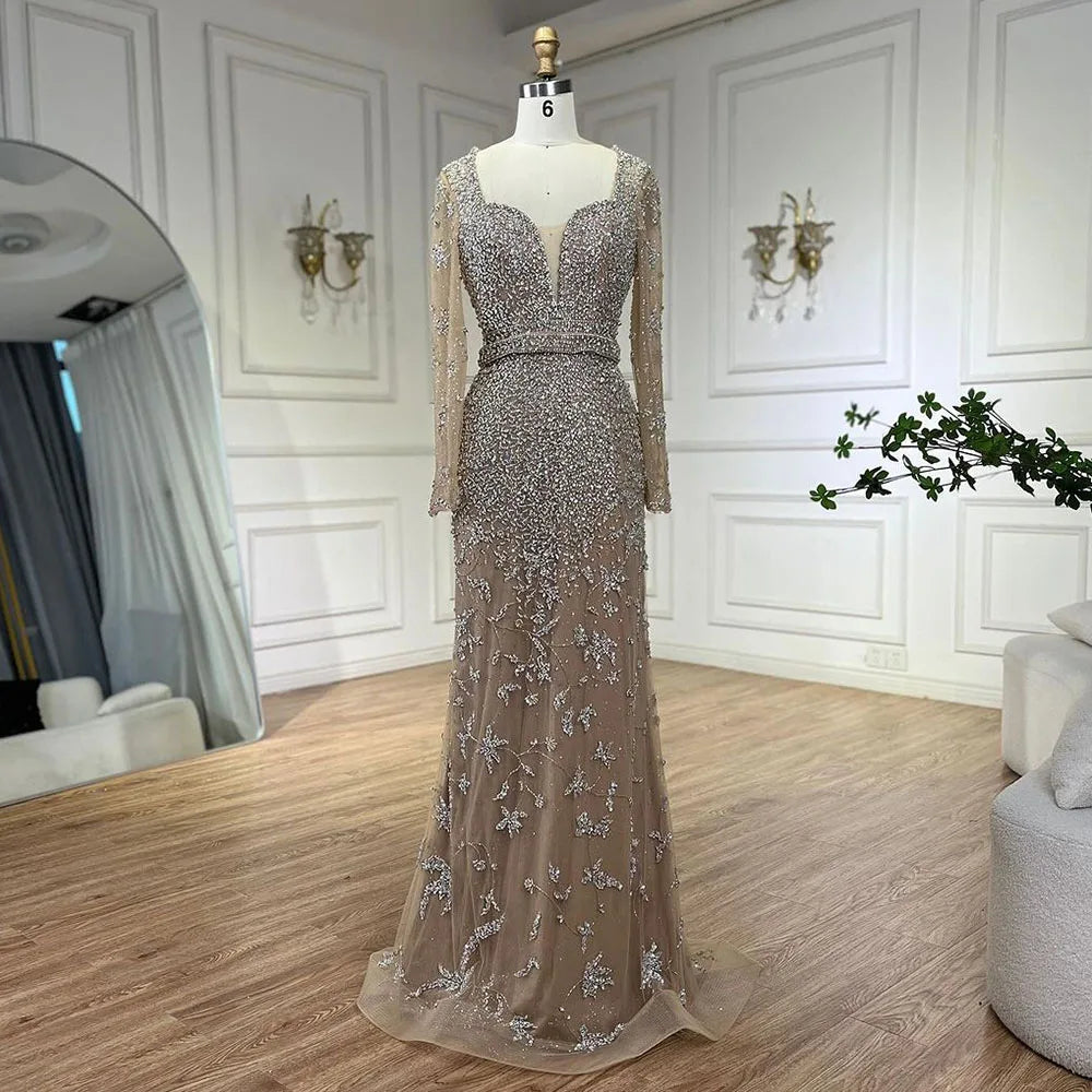 Luxury Caramel Sweetheart Mermaid Evening Dress with Beads LA72465 - SERENE HILL